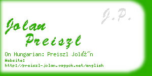 jolan preiszl business card